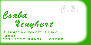 csaba menyhert business card